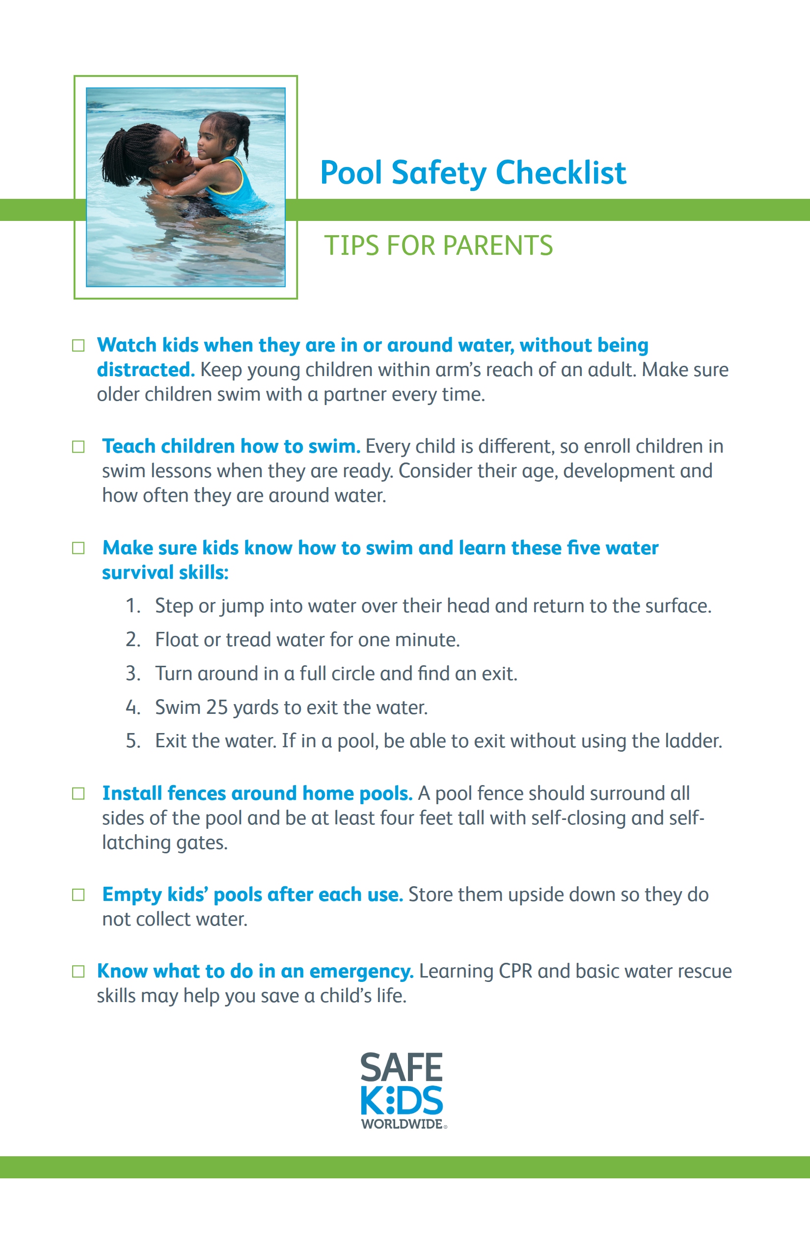 Tip Pool Safety Checklist (PDF) Tip Pool Safety Checklist (PDF)