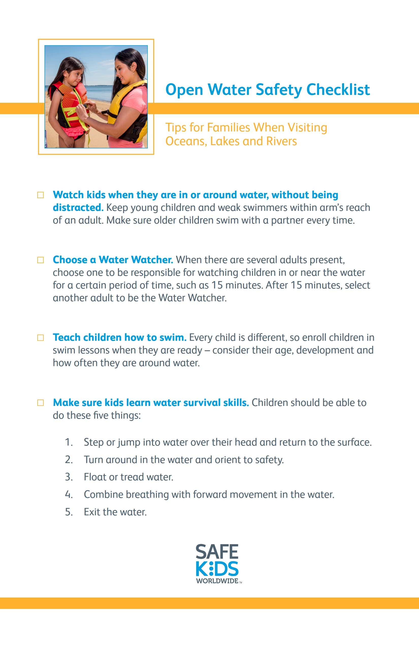 Tip Open Water Checklist (PDF) Tip Open Water Checklist (PDF)