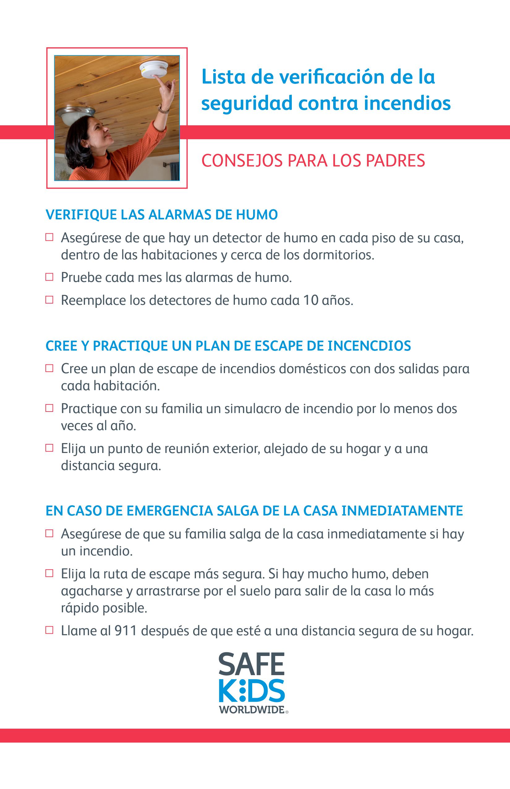 Fire Safety Checklist - Spanish