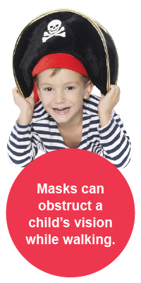 Masks can obstruct a child's vision while walking