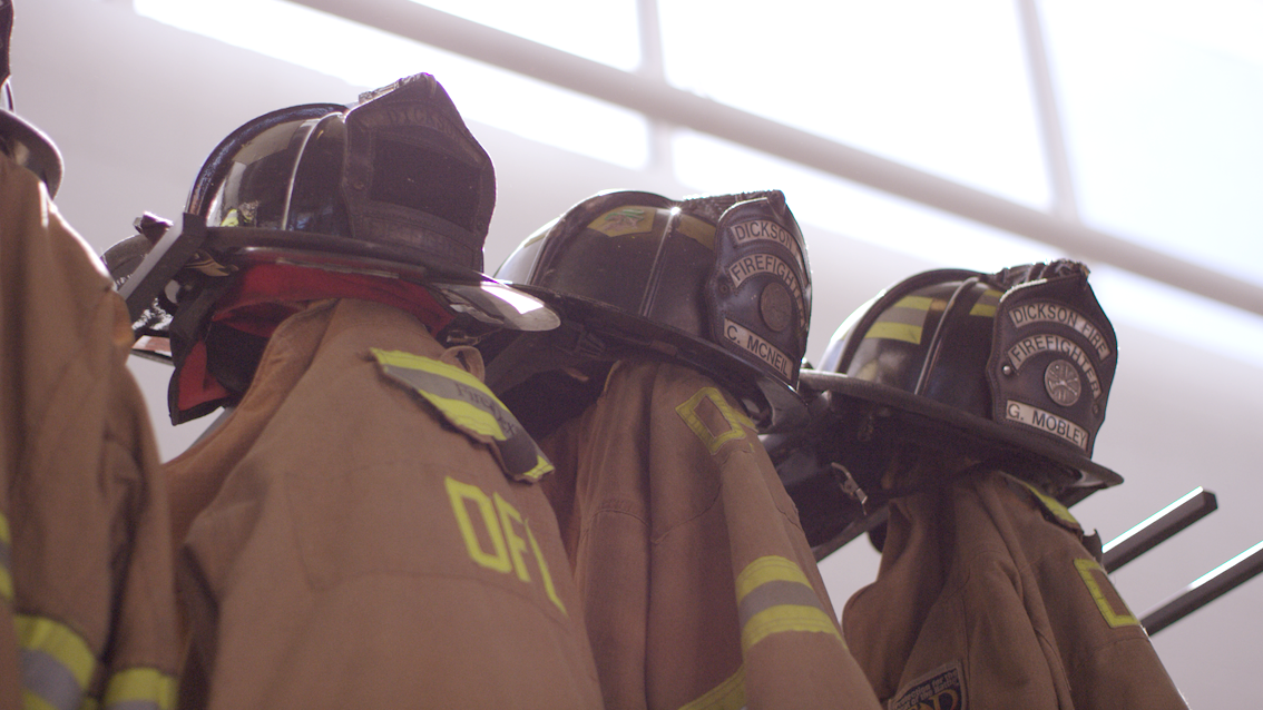 Firefighter hats and coat