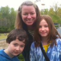 Jane Enright with her children