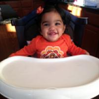 Baby in high chair ready for the holidays Baby in high chair ready for the holidays