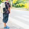 Every kids should look both ways before they crossing the street.