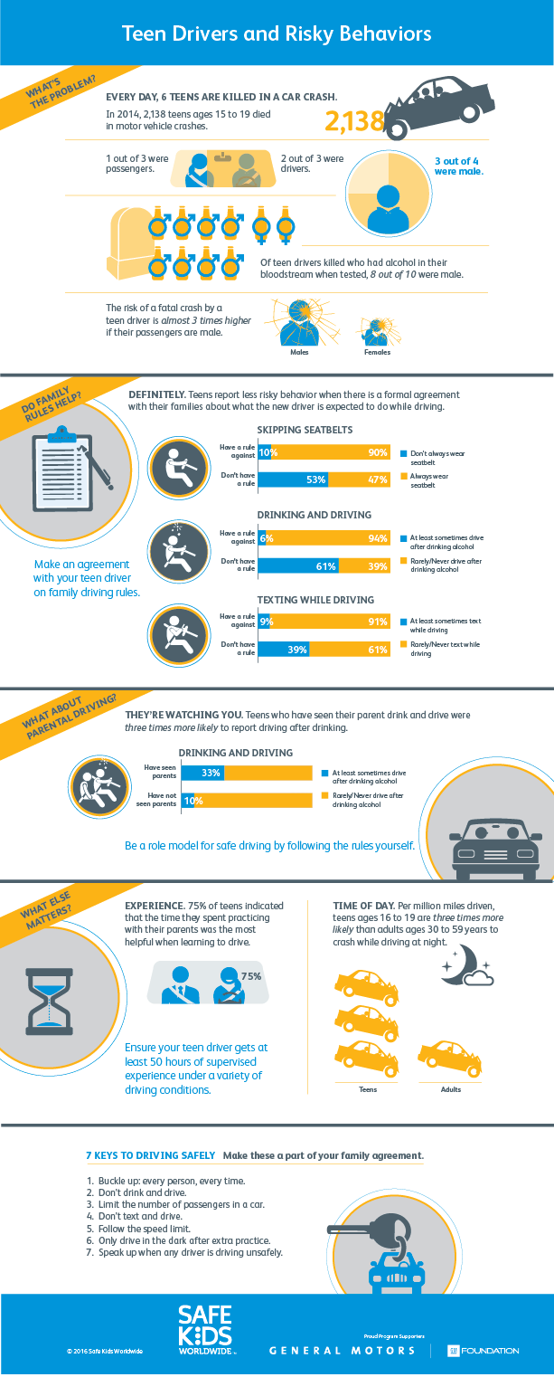 Teen Driver Flat Infographic