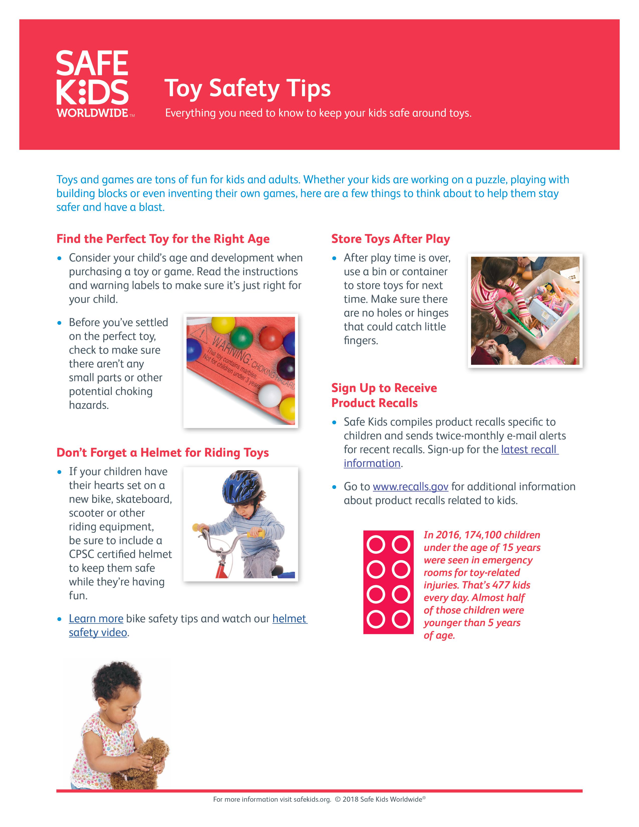 Toy Safety Tips PDF Safe Kids Worldwide